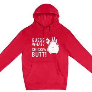 Hilarious Chicken Butt Joke! White Design Premium Pullover Hoodie