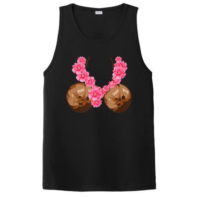 Hawaiian Coconut Bra Cool Halloween Flowery PosiCharge Competitor Tank