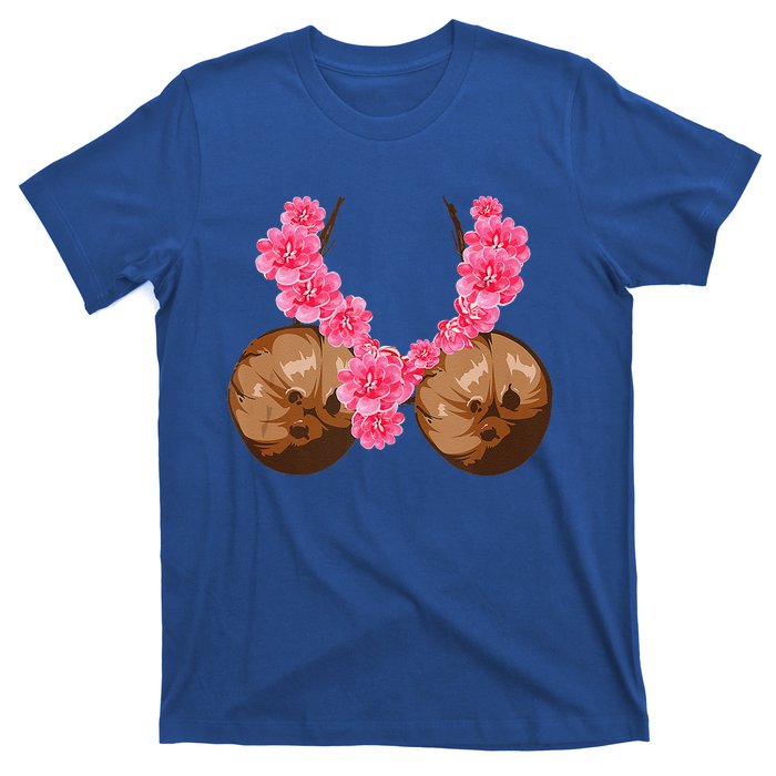 Hawaiian Coconut Bra Cool Halloween Flowery T-Shirt