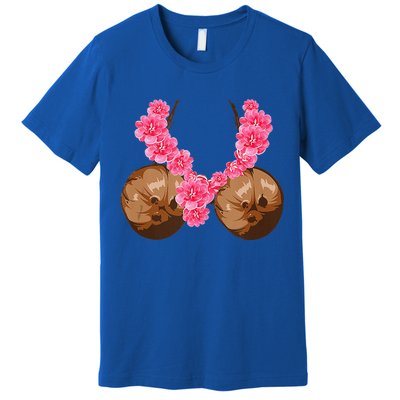 Hawaiian Coconut Bra Cool Halloween Flowery Premium T-Shirt