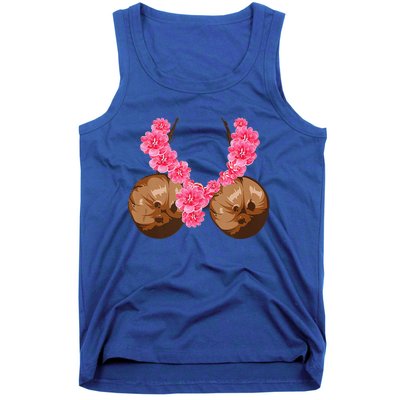 Hawaiian Coconut Bra Cool Halloween Flowery Tank Top