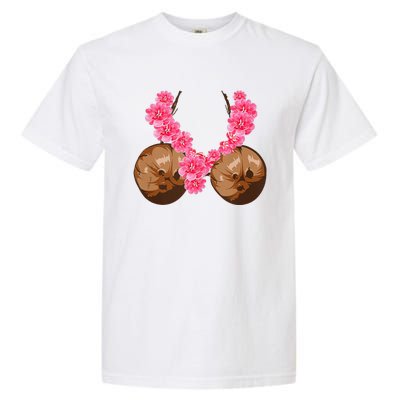 Hawaiian Coconut Bra Cool Halloween Flowery Garment-Dyed Heavyweight T-Shirt