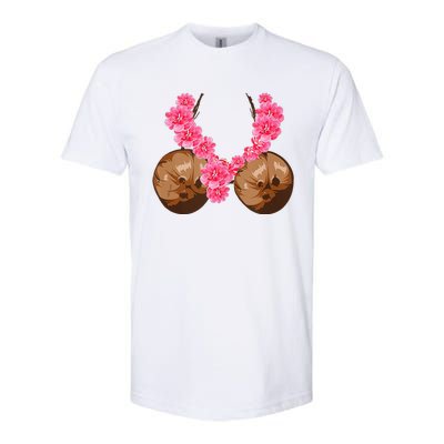 Hawaiian Coconut Bra Cool Halloween Flowery Softstyle CVC T-Shirt