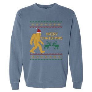 Hairy Christmas Bigfoot Santa Claus Ugly Christmas Cute Gift Garment-Dyed Sweatshirt