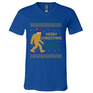 Hairy Christmas Bigfoot Santa Claus Ugly Christmas Cute Gift V-Neck T-Shirt