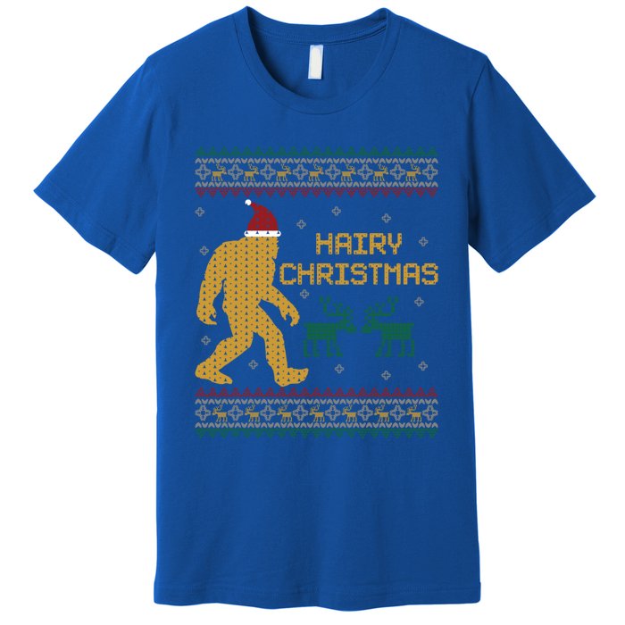 Hairy Christmas Bigfoot Santa Claus Ugly Christmas Cute Gift Premium T-Shirt