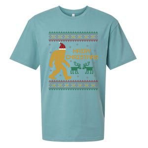 Hairy Christmas Bigfoot Santa Claus Ugly Christmas Cute Gift Sueded Cloud Jersey T-Shirt