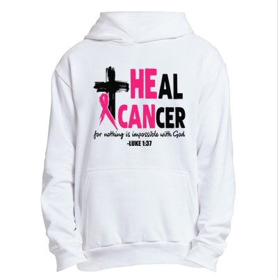 Heal Cancer Believe God Christian Breast Cancer Awareness Urban Pullover Hoodie