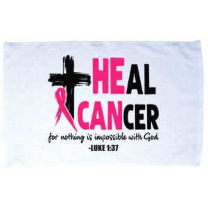 Heal Cancer Believe God Christian Breast Cancer Awareness Microfiber Hand Towel