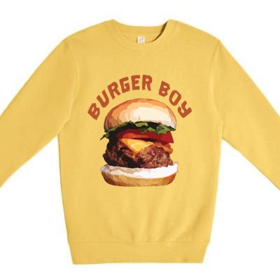 Hamburger Cheeseburger Burger Funny Fast Food Gift Premium Crewneck Sweatshirt