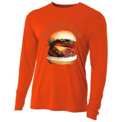 Hamburger Cheeseburger Burger Funny Fast Food Gift Cooling Performance Long Sleeve Crew