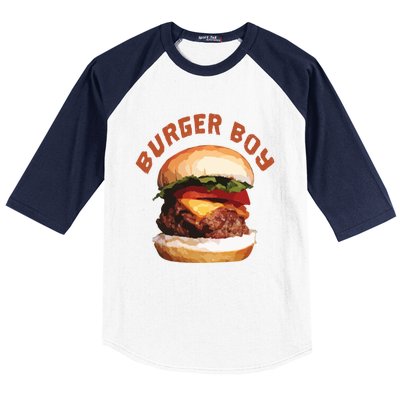 Hamburger Cheeseburger Burger Funny Fast Food Gift Baseball Sleeve Shirt