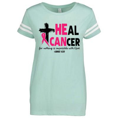 Heal Cancer Believe God Christian Breast Cancer Awareness Enza Ladies Jersey Football T-Shirt