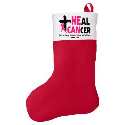 Heal Cancer Believe God Christian Breast Cancer Awareness Felt Holiday Christmas Stocking