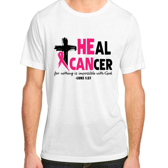 Heal Cancer Believe God Christian Breast Cancer Awareness Adult ChromaSoft Performance T-Shirt