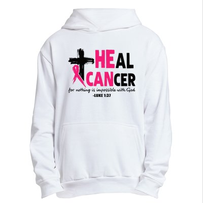 Heal Cancer Believe God Christian Breast Cancer Awareness Urban Pullover Hoodie