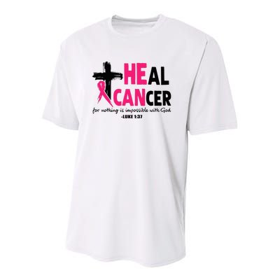 Heal Cancer Believe God Christian Breast Cancer Awareness Youth Performance Sprint T-Shirt