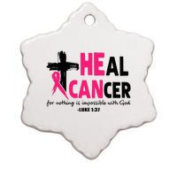 Heal Cancer Believe God Christian Breast Cancer Awareness Ceramic Star Ornament