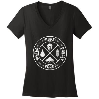 Homebrew Craft Beer Brewing Brewmaster Hops Beer Brewer Gift Women's V-Neck T-Shirt