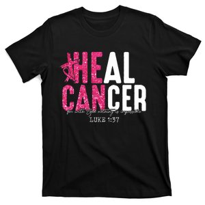 Heal Cancer Believe God Christian Breast Cancer Awareness T-Shirt