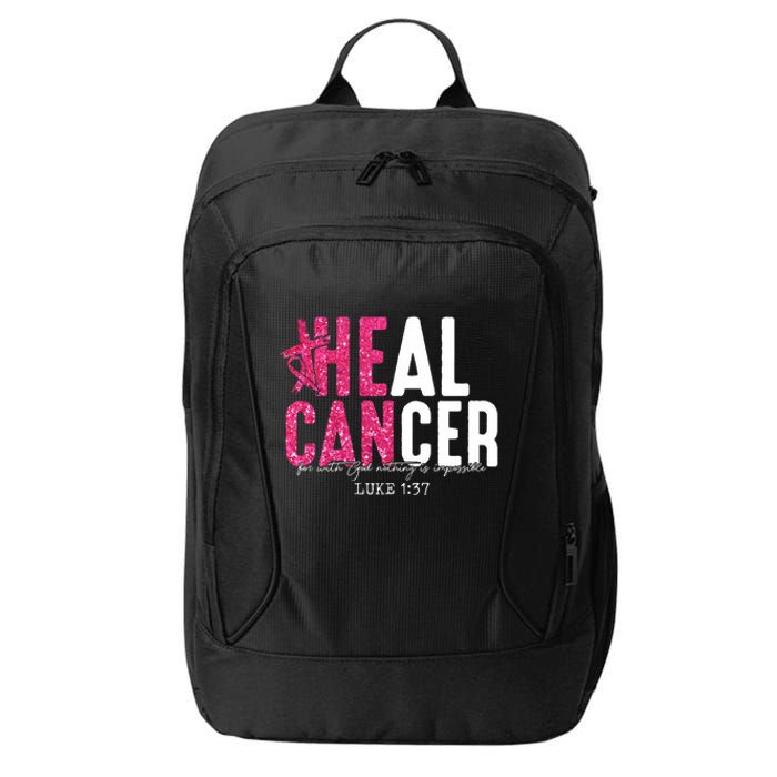 Heal Cancer Believe God Christian Breast Cancer Awareness City Backpack