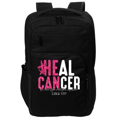 Heal Cancer Believe God Christian Breast Cancer Awareness Impact Tech Backpack