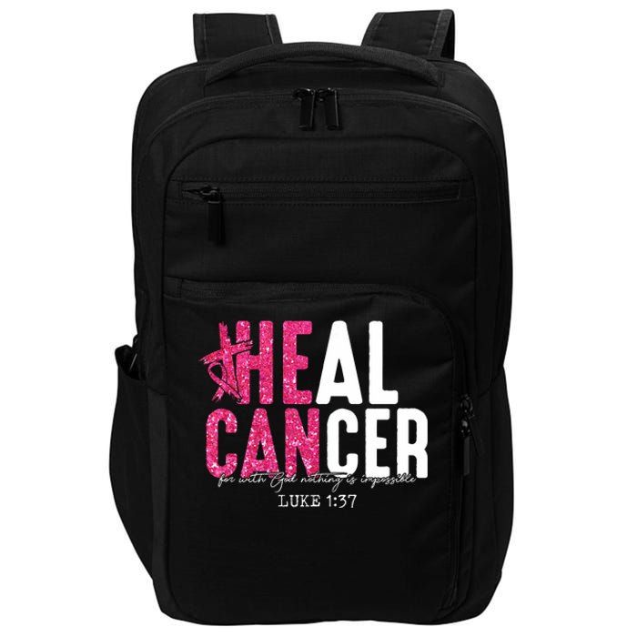 Heal Cancer Believe God Christian Breast Cancer Awareness Impact Tech Backpack