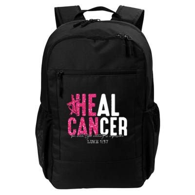 Heal Cancer Believe God Christian Breast Cancer Awareness Daily Commute Backpack