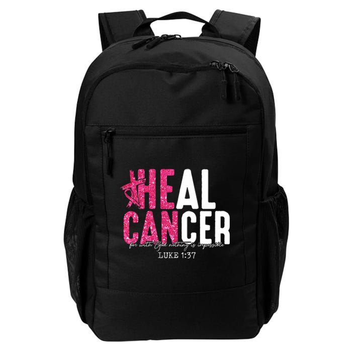 Heal Cancer Believe God Christian Breast Cancer Awareness Daily Commute Backpack