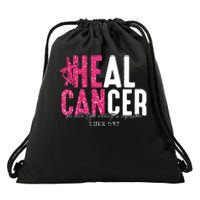 Heal Cancer Believe God Christian Breast Cancer Awareness Drawstring Bag