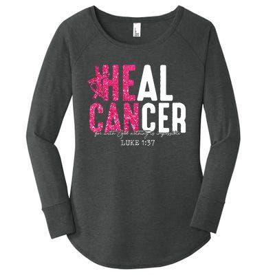 Heal Cancer Believe God Christian Breast Cancer Awareness Women's Perfect Tri Tunic Long Sleeve Shirt