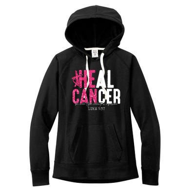 Heal Cancer Believe God Christian Breast Cancer Awareness Women's Fleece Hoodie