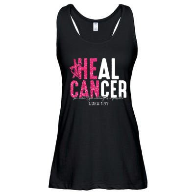 Heal Cancer Believe God Christian Breast Cancer Awareness Ladies Essential Flowy Tank