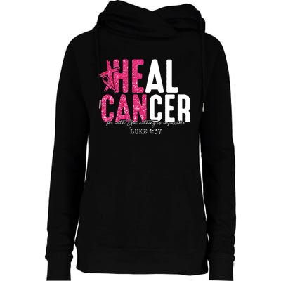 Heal Cancer Believe God Christian Breast Cancer Awareness Womens Funnel Neck Pullover Hood