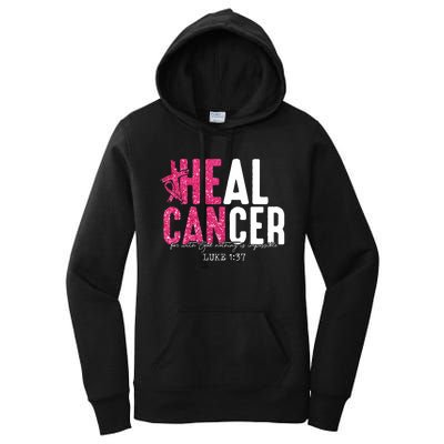 Heal Cancer Believe God Christian Breast Cancer Awareness Women's Pullover Hoodie