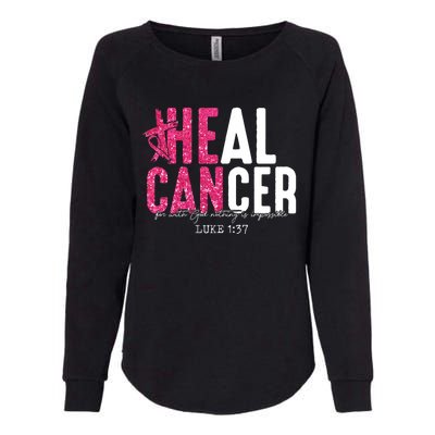 Heal Cancer Believe God Christian Breast Cancer Awareness Womens California Wash Sweatshirt