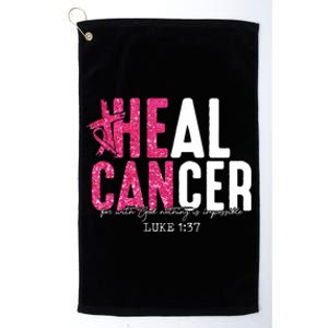 Heal Cancer Believe God Christian Breast Cancer Awareness Platinum Collection Golf Towel