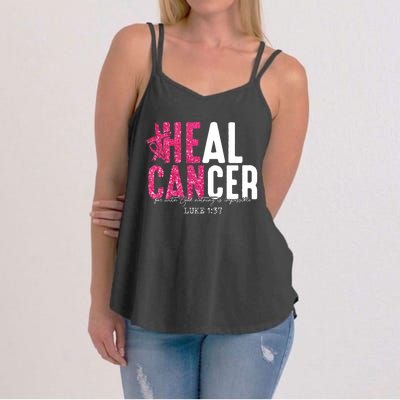 Heal Cancer Believe God Christian Breast Cancer Awareness Women's Strappy Tank