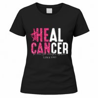 Heal Cancer Believe God Christian Breast Cancer Awareness Women's T-Shirt