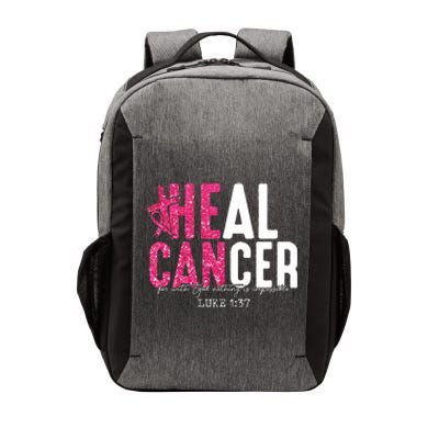 Heal Cancer Believe God Christian Breast Cancer Awareness Vector Backpack