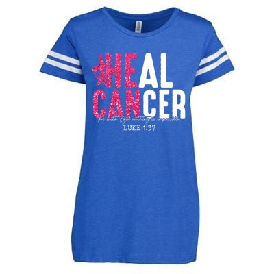 Heal Cancer Believe God Christian Breast Cancer Awareness Enza Ladies Jersey Football T-Shirt