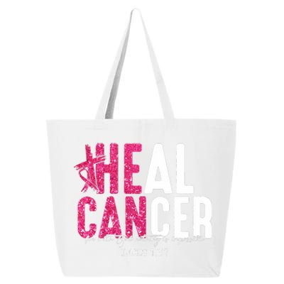 Heal Cancer Believe God Christian Breast Cancer Awareness 25L Jumbo Tote