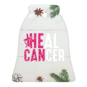 Heal Cancer Believe God Christian Breast Cancer Awareness Ceramic Bell Ornament