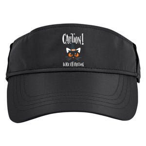 Halloween Caution Black Cat Crossing Classic Design Funny Gift Adult Drive Performance Visor