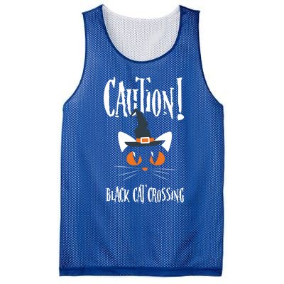 Halloween Caution Black Cat Crossing Classic Design Funny Gift Mesh Reversible Basketball Jersey Tank