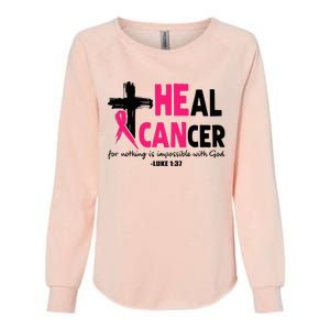 Heal Cancer Believe God Christian Breast Cancer Awareness Womens California Wash Sweatshirt