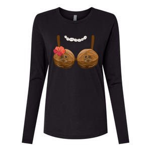 Halloween Coconut Bra Costume Coconut Halloween Womens Cotton Relaxed Long Sleeve T-Shirt