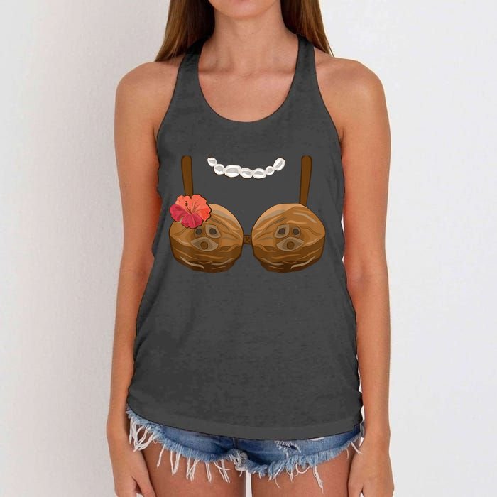 Halloween Coconut Bra Costume Coconut Halloween Women's Knotted Racerback Tank