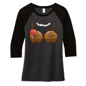 Halloween Coconut Bra Costume Coconut Halloween Women's Tri-Blend 3/4-Sleeve Raglan Shirt