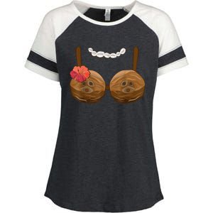 Halloween Coconut Bra Costume Coconut Halloween Enza Ladies Jersey Colorblock Tee